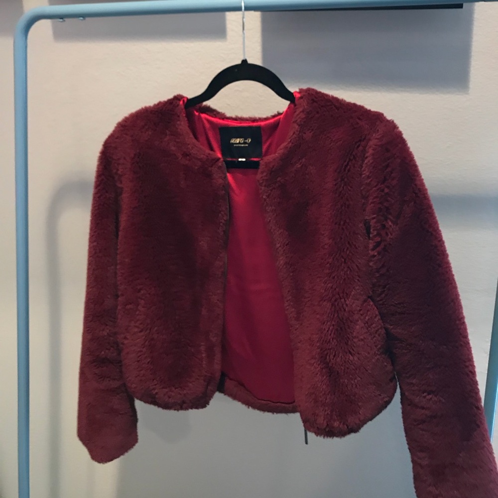 Fluffy faux fur jacket